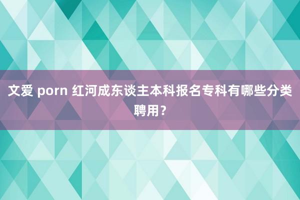 文爱 porn 红河成东谈主本科报名专科有哪些分类聘用？