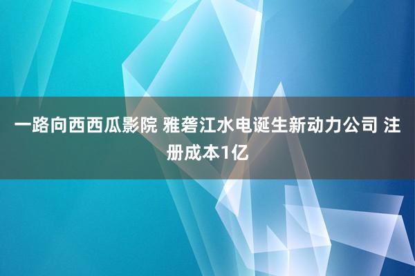 一路向西西瓜影院 雅砻江水电诞生新动力公司 注册成本1亿