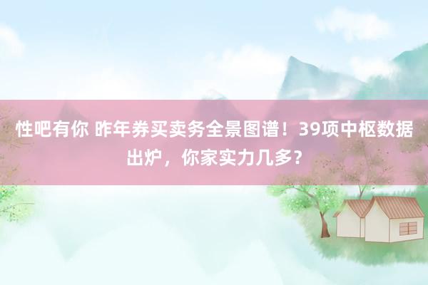 性吧有你 昨年券买卖务全景图谱！39项中枢数据出炉，你家实力几多？
